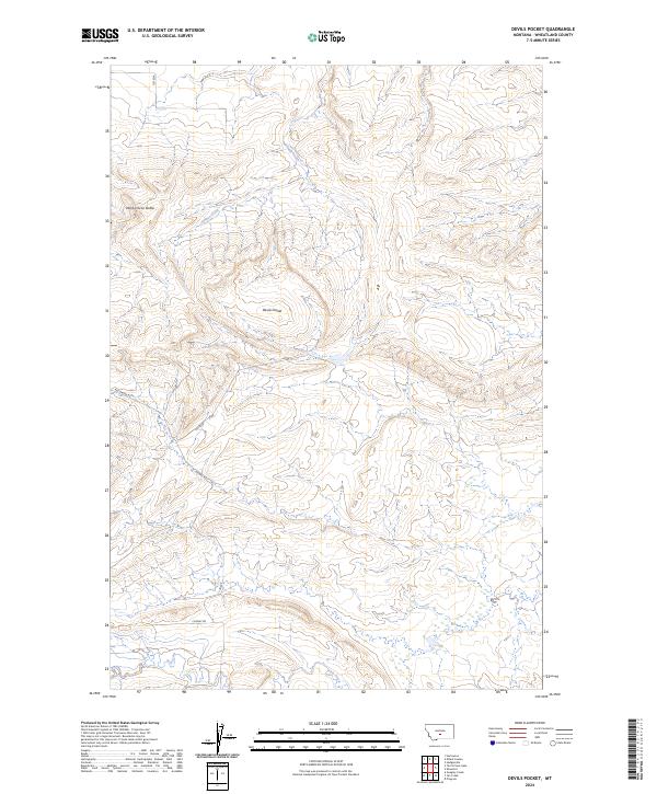 US Topo 7.5-minute map for Devils Pocket MT