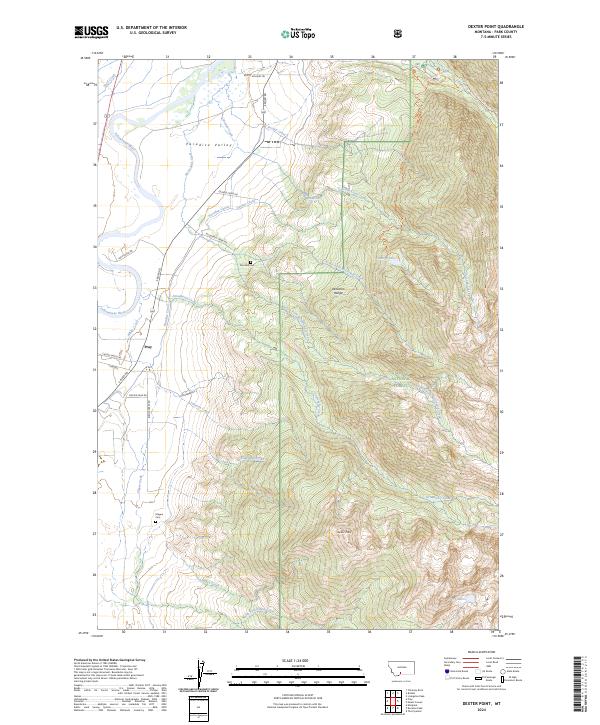 US Topo 7.5-minute map for Dexter Point MT