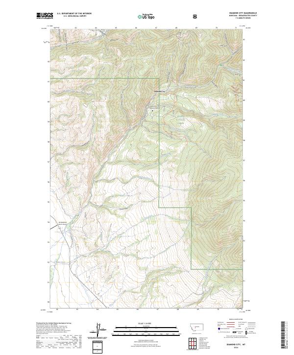 US Topo 7.5-minute map for Diamond City MT