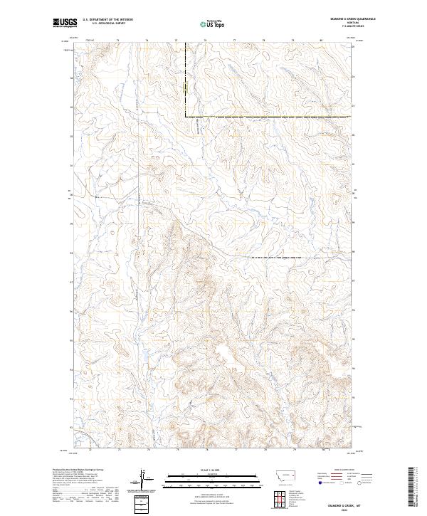 US Topo 7.5-minute map for Diamond G Creek MT