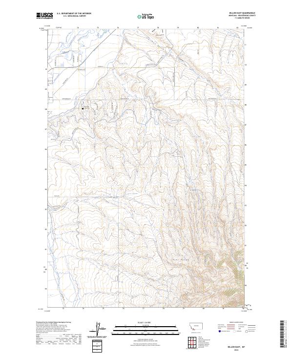 US Topo 7.5-minute map for Dillon East MT