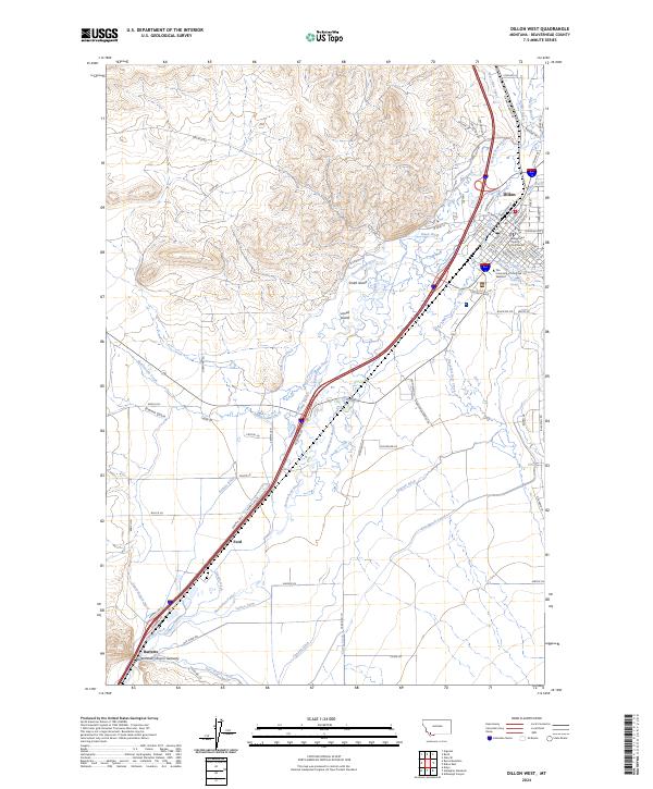US Topo 7.5-minute map for Dillon West MT