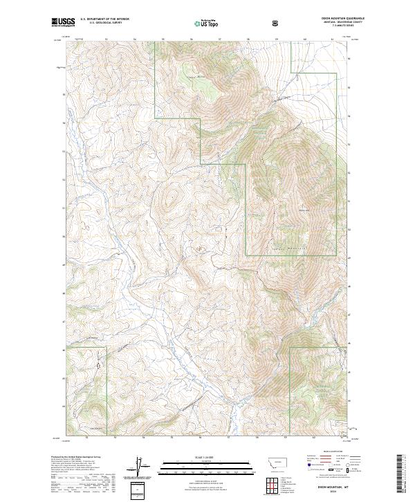 US Topo 7.5-minute map for Dixon Mountain MT