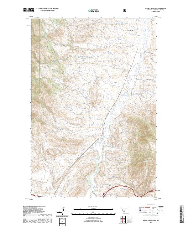 US Topo 7.5-minute map for Doherty Mountain MT