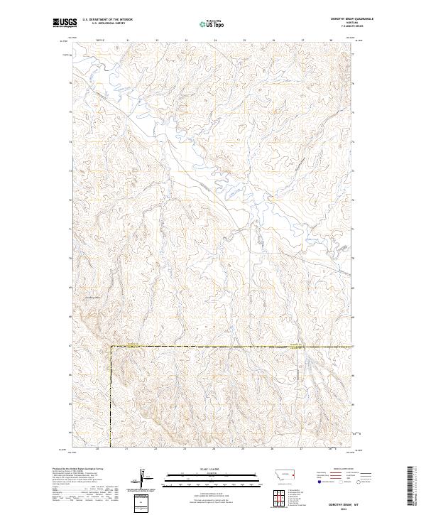 US Topo 7.5-minute map for Dorothy Draw MT