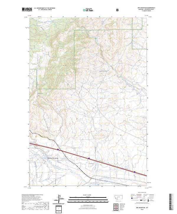 US Topo 7.5-minute map for Dry Mountain MT