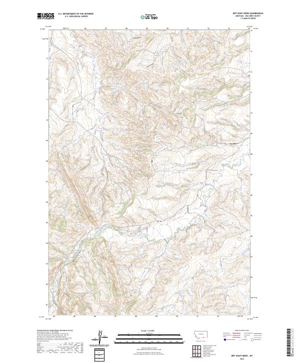 US Topo 7.5-minute map for Dry Soap Creek MT