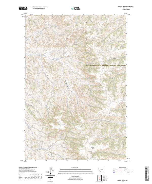 US Topo 7.5-minute map for Dudley Spring MT