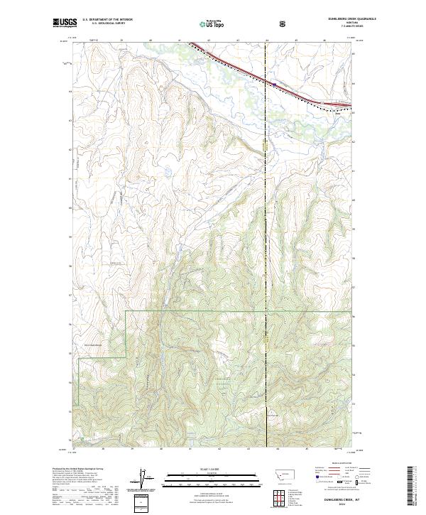 US Topo 7.5-minute map for Dunkleberg Creek MT
