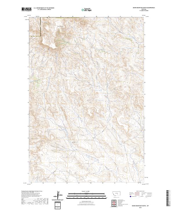 US Topo 7.5-minute map for Dunn Mountain South MT