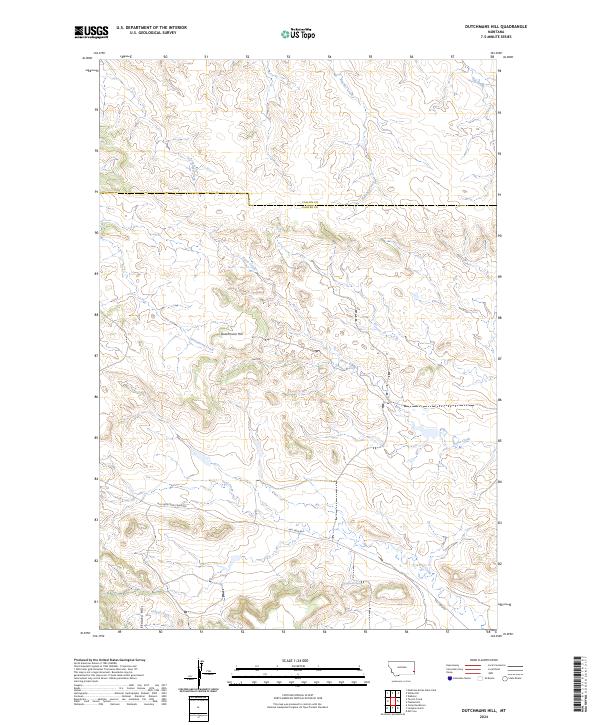 US Topo 7.5-minute map for Dutchmans Hill MT