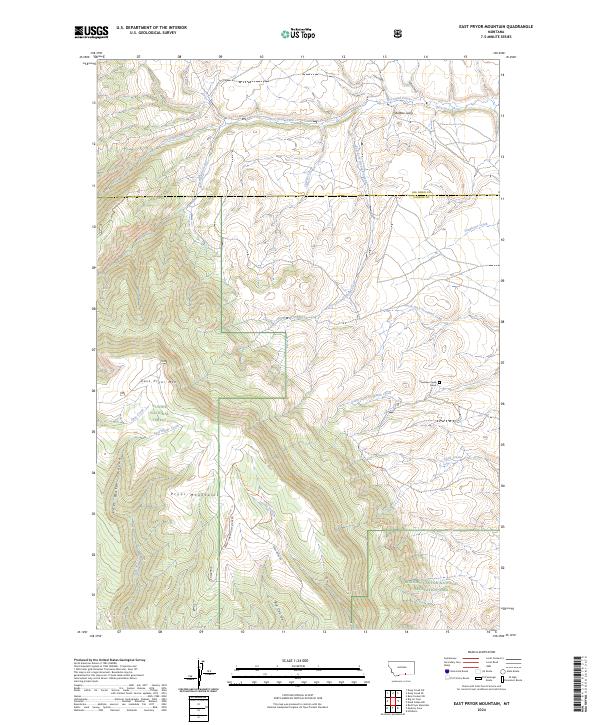 US Topo 7.5-minute map for East Pryor Mountain MT