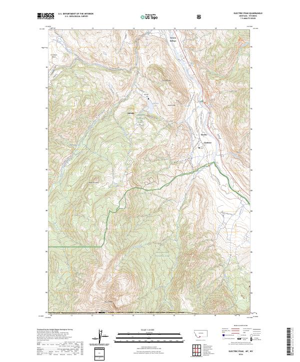 US Topo 7.5-minute map for Electric Peak MTWY