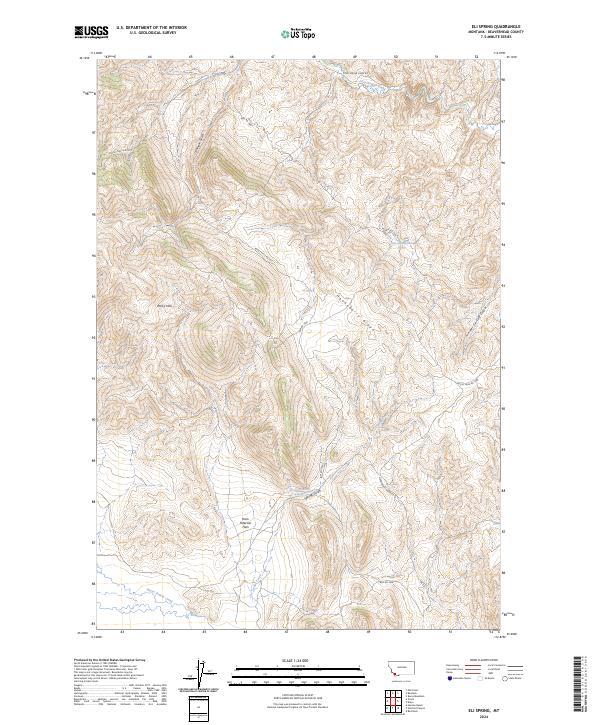 US Topo 7.5-minute map for Eli Spring MT