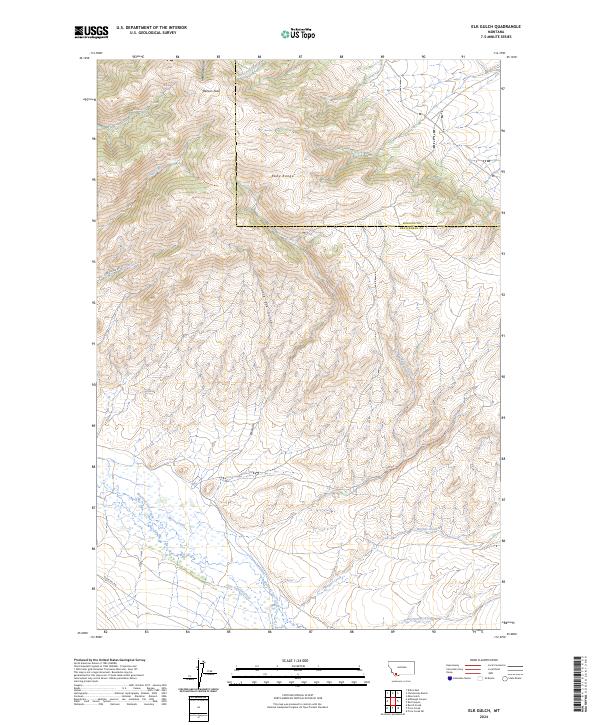 US Topo 7.5-minute map for Elk Gulch MT