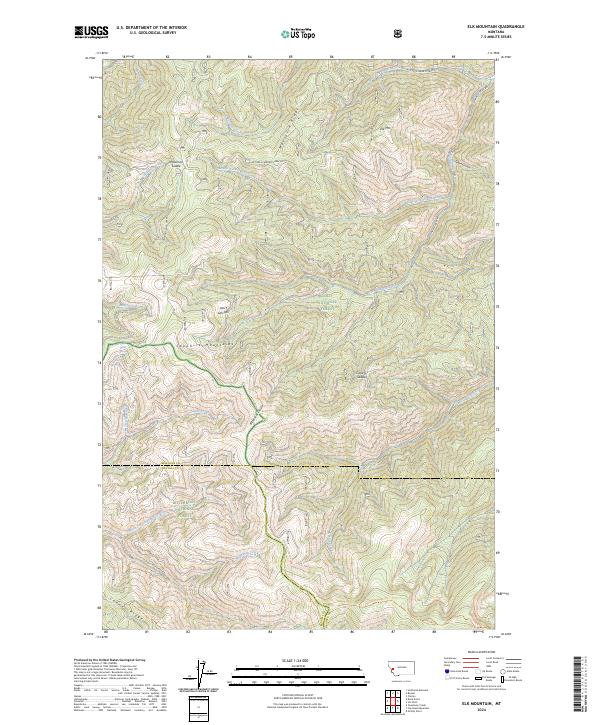 US Topo 7.5-minute map for Elk Mountain MT