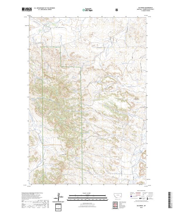 US Topo 7.5-minute map for Elk Ridge MT