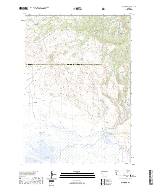US Topo 7.5-minute map for Elk Springs MT