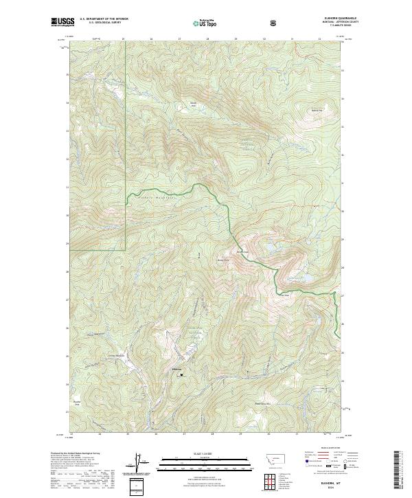 US Topo 7.5-minute map for Elkhorn MT