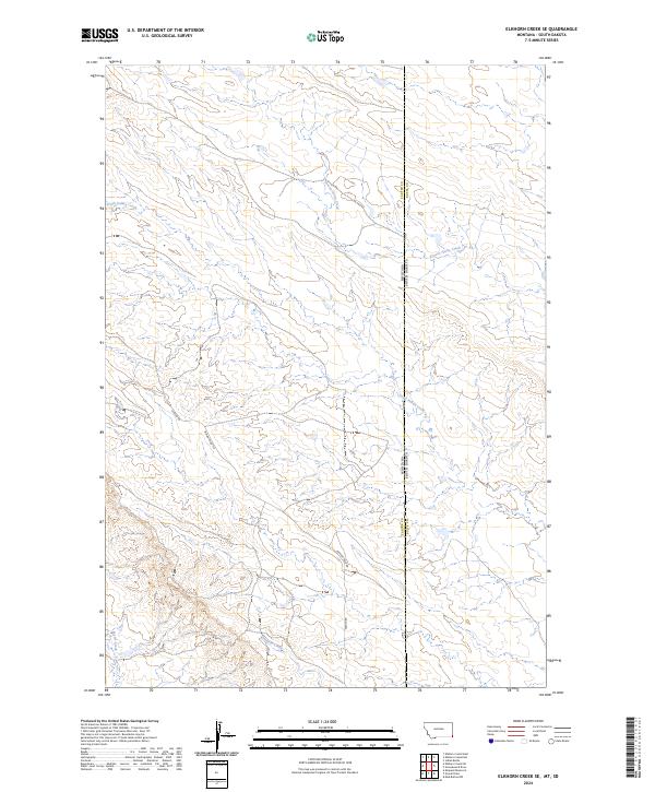 US Topo 7.5-minute map for Elkhorn Creek SE MTSD
