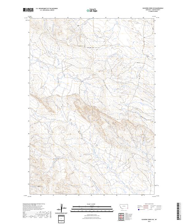 US Topo 7.5-minute map for Elkhorn Creek SW MT