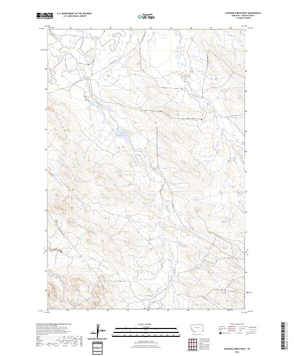 US Topo 7.5-minute map for Elkhorn Creek West MT