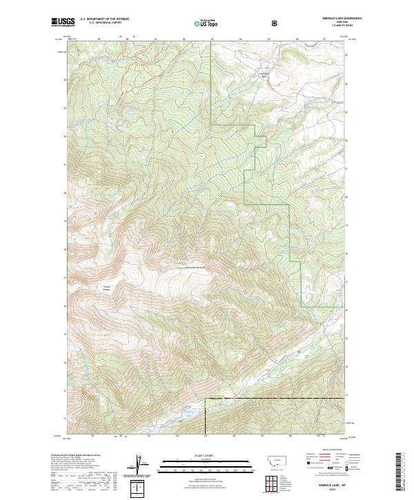 US Topo 7.5-minute map for Emerald Lake MT