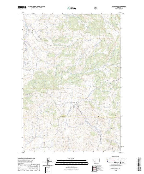 US Topo 7.5-minute map for Eureka Basin MT