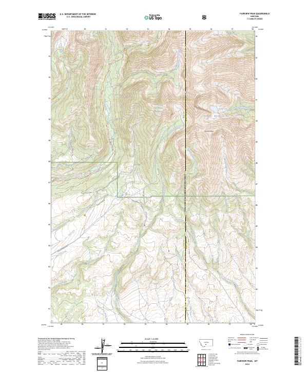 US Topo 7.5-minute map for Fairview Peak MT