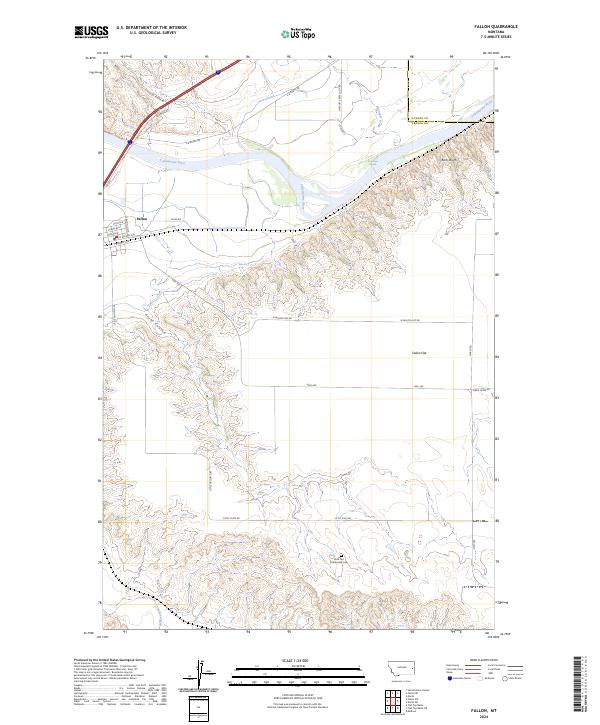 US Topo 7.5-minute map for Fallon MT