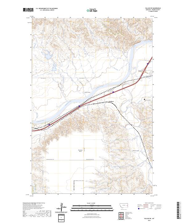 US Topo 7.5-minute map for Fallon SW MT