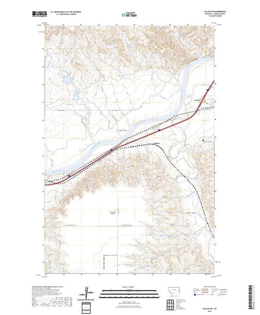 US Topo 7.5-minute map for Fallon SW MT – American Map Store