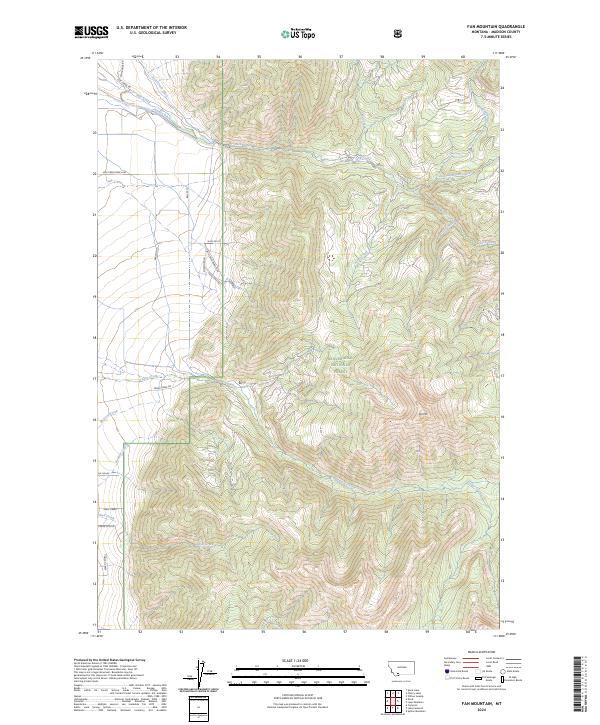 US Topo 7.5-minute map for Fan Mountain MT