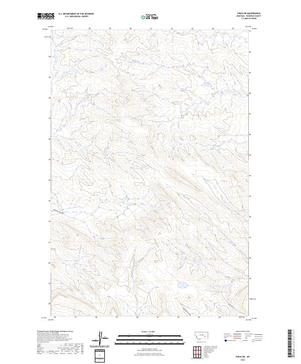 US Topo 7.5-minute map for Finch NE MT