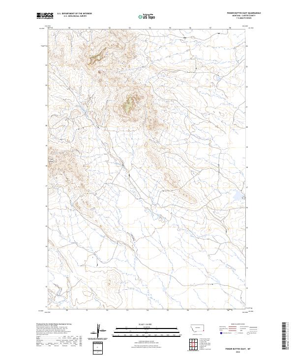 US Topo 7.5-minute map for Finger Buttes East MT