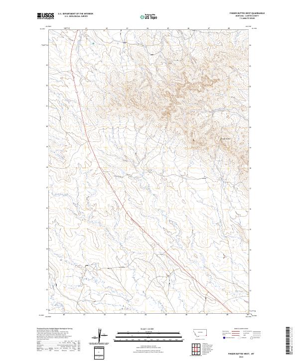 US Topo 7.5-minute map for Finger Buttes West MT