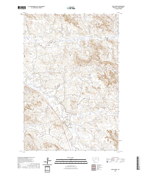 US Topo 7.5-minute map for First Creek MT