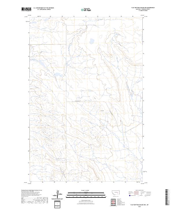 US Topo 7.5-minute map for Flat Bottom Coulee NW MT