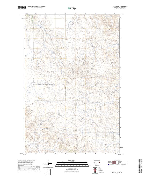 US Topo 7.5-minute map for Flat Top Butte MT