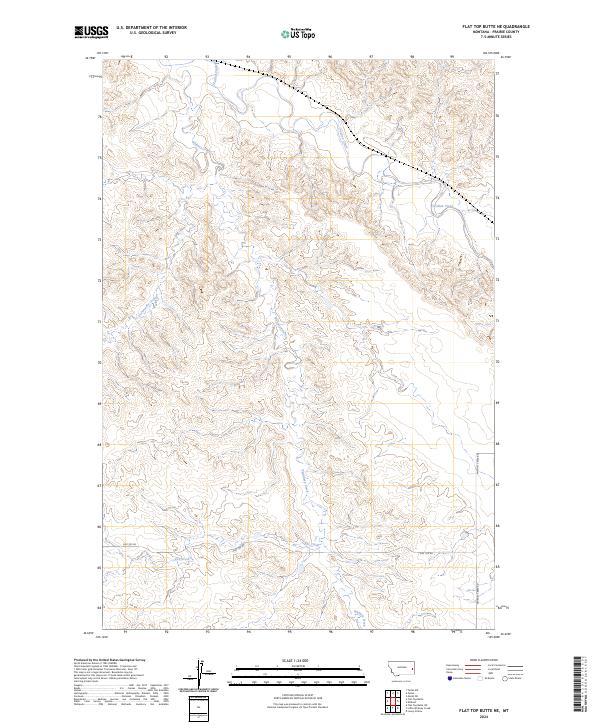 US Topo 7.5-minute map for Flat Top Butte NE MT