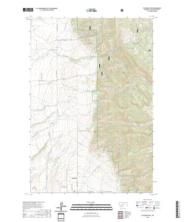 US Topo 7.5-minute map for Flathead Pass MT