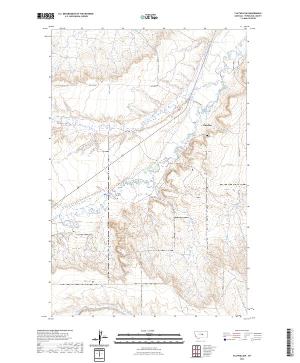 US Topo 7.5-minute map for Flatwillow MT