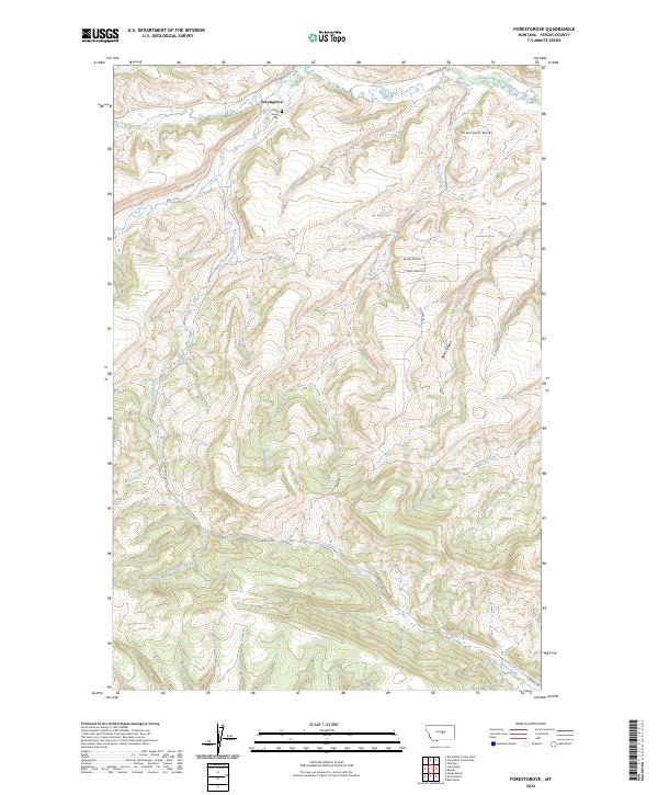 US Topo 7.5-minute map for Forestgrove MT