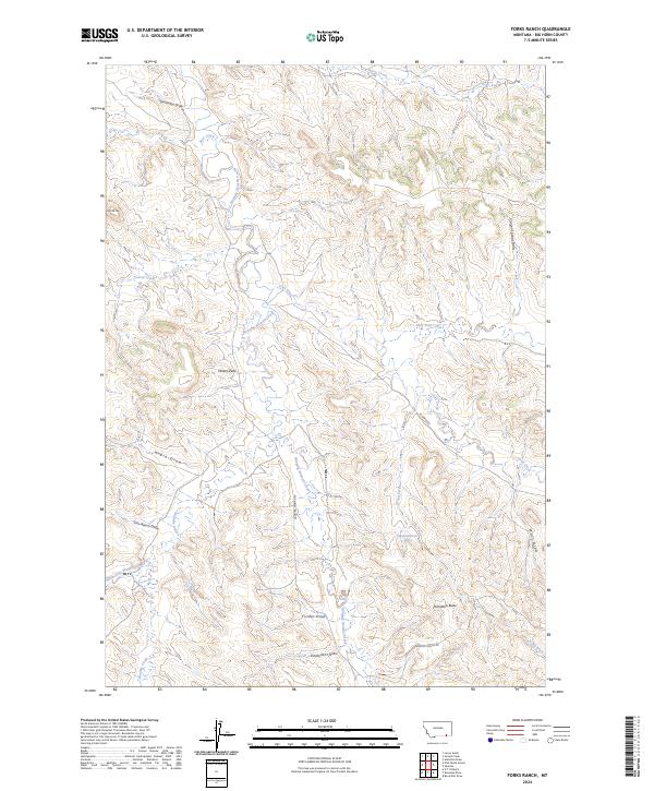 US Topo 7.5-minute map for Forks Ranch MT