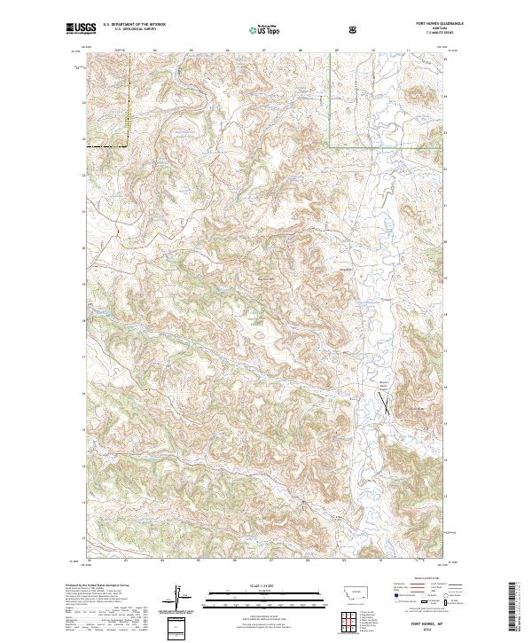 US Topo 7.5-minute map for Fort Howes MT