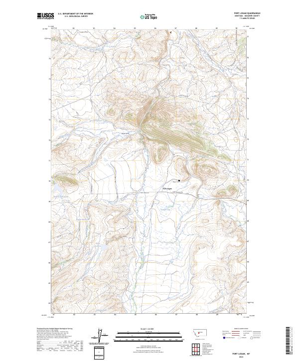 US Topo 7.5-minute map for Fort Logan MT