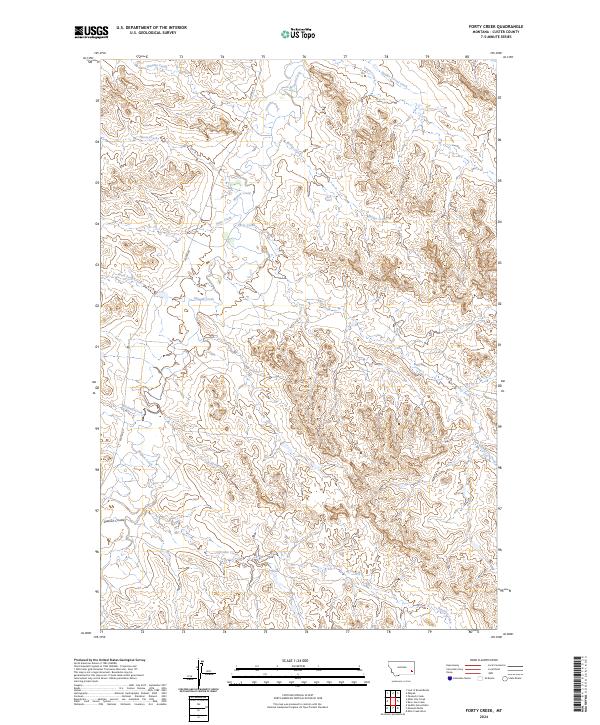 US Topo 7.5-minute map for Forty Creek MT