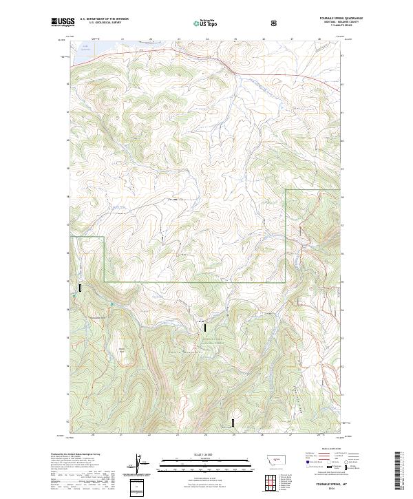 US Topo 7.5-minute map for Fourmile Spring MT
