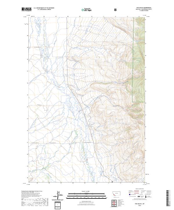 US Topo 7.5-minute map for Fox Gulch MT