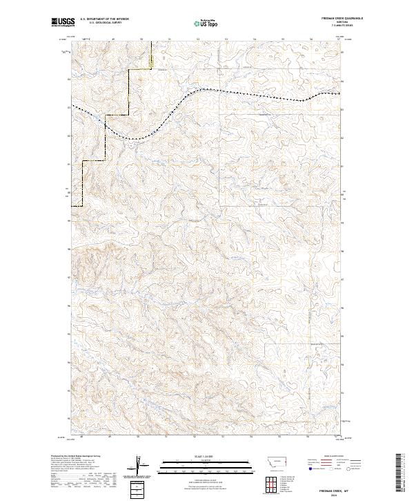 US Topo 7.5-minute map for Freeman Creek MT